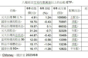 00919年化配息率估11% 登台股高息 ETF 配息王