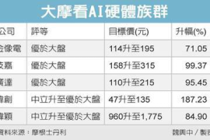 大摩認錯 大升緯創目標價