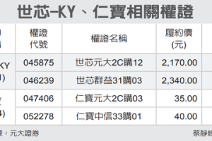 世芯、仁寶 四檔帶勁