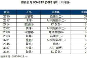 輝達財報飆、AI 續旺 國泰00881一次打包 AI 概念股