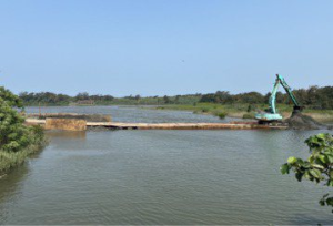 友善候鳥棲息覓食 竹市金城湖清除1500餘立方公尺沙土