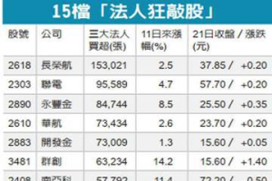 法人狂敲股 躍市場熱點