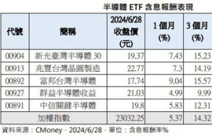 科技獨佔鰲頭 半導體市值型 ETF 勝出