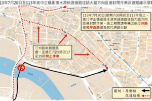 中正橋連接水源快速道路匝道將封閉 警公布改道路線圖