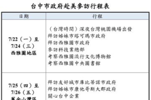 盧秀燕訪美僑界掀人氣 行程曝光傳造訪微軟、亞馬遜總部