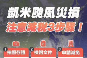 凱米颱風災損 南市財稅局提醒30日內可申請租稅減免