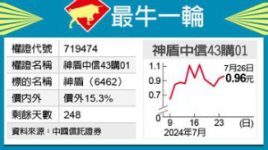 最牛一輪／神盾看旺 中信43鍍金