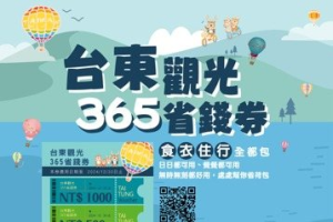 台東58家觀光業者自推TT365省錢券 12月30日前享優惠