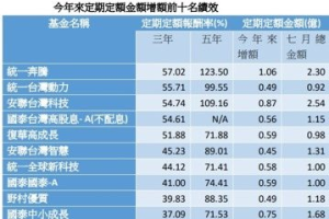 這檔基金今年來獲最多長線投資人加碼 績效也稱霸