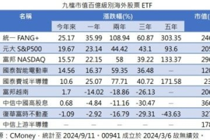 輝達發威 這檔ETF績效穩坐百億級海外 ETF五冠王