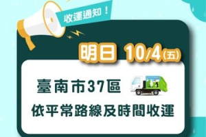 可以倒垃圾了！南市37區明天恢復收運垃圾時間和路線